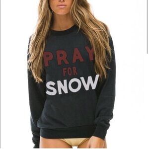 Aviator Nation Black Sweatshirt with Red and White Print